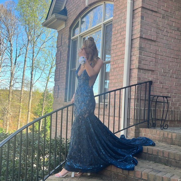 Jovani | Dresses | Blue Jovani Mermaid Prom Dress | Poshmark